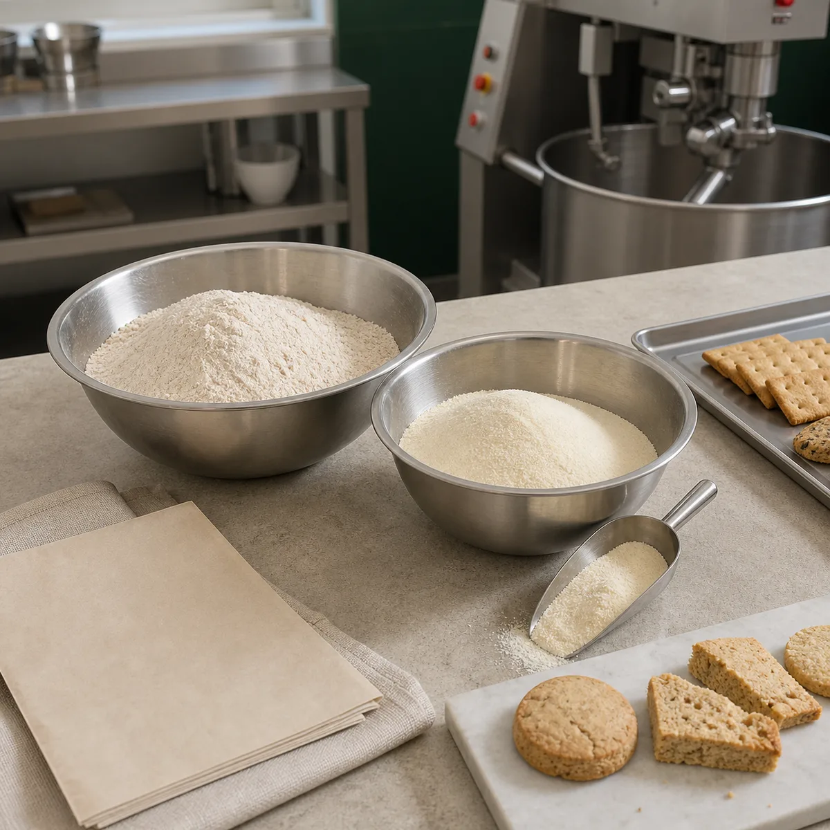 Commercial bakery dry-blend formulation ingredients and gum arabic powder